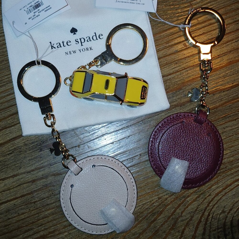 KATE SPADE Set of 3 Keychains - Taxi, and Two mirrors.